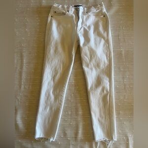 Banana Republic white high rise skinny jeans